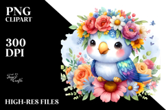 Vibrant Flower Crown Parrot Clipart Product Image 2