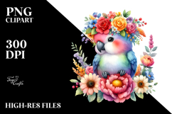 Vibrant Flower Crown Parrot Clipart Product Image 2