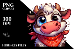 Cartoony Vector Art of Cute Cartoon Cow PNG Product Image 2