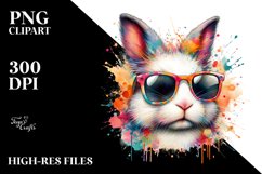 Colorful Rabbit with Sunglasses | Sublimation | Clipart Product Image 3