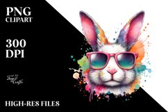 Colorful Rabbit with Sunglasses | Sublimation | Clipart Product Image 3