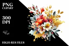 Vibrant Bouquet with Freesia and Splash | Clipart Product Image 3