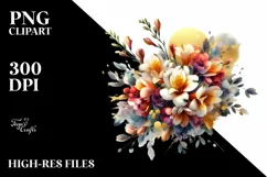 Vibrant Bouquet with Freesia and Splash | Clipart Product Image 1