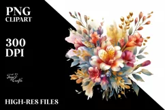 Vibrant Bouquet with Freesia and Splash | Clipart Product Image 3