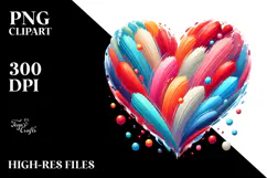 Simple Paintbrush Style Heart PNG Product Image 2