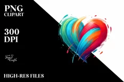 Simple Paintbrush Style Heart PNG Product Image 2