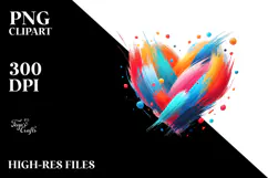 Simple Paintbrush Style Heart PNG Product Image 2