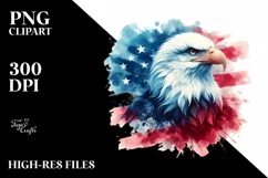 Watercolor Patriotic Bald Eagle USA Flag | Sublimation Product Image 3