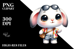 Funny Baby Bunny Beach Clipart Product Image 2