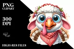 Funny Turkey Lamb Bandana Clipart Product Image 3