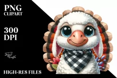 Funny Turkey Lamb Bandana Clipart Product Image 1