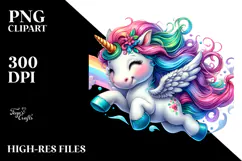 Vibrant Unicorn Jumping, Transparent PNG Product Image 2