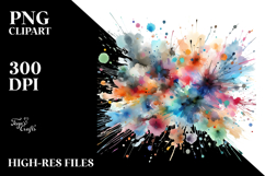 Colorful Brushstrokes White Background PNG Product Image 2