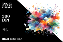 Colorful Brushstroke Splashes PNG Product Image 2