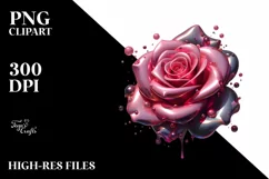 Shiny Rose Metallic Gloss | Sublimation | Clipart Product Image 1