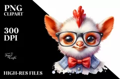 Funny Baby Rooster Clipart PNG Product Image 1