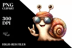 Washed Snail Sunglasses Rocker Sign Clipart Product Image 1