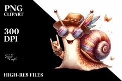 Washed Snail Sunglasses Rocker Sign Clipart Product Image 1