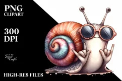 Washed Snail Sunglasses Rocker Sign Clipart Product Image 3