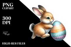 Funny Running Easter Egg Bunny, PNG Product Image 2