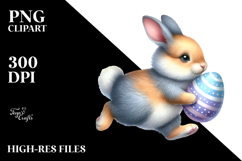 Funny Running Easter Egg Bunny, PNG Product Image 2