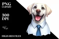 Excited Labrador Big Head Big Eyes Caricature-Like Tie | Product Image 1