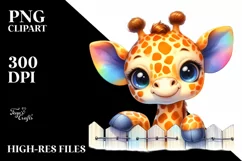 Cute Baby Giraffe Clipart PNG Product Image 3