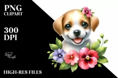 Smiling Babydog Impatiens | Sublimation | Clipart Product Image 1