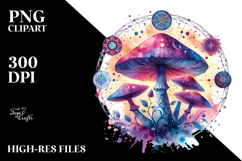 Vibrant Celestial Mushroom Tarot PNG Product Image 2