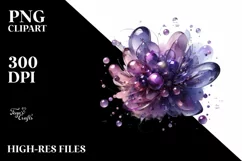 Abstract Shiny Violet Metallic Watercolor Clipart Product Image 1