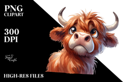 Funny Expressive Cow with Big Eyes PNG Product Image 2