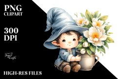 Cute Baby Gnome with Jasmine PNG Product Image 2