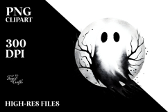 Washed Watercolor Style Ghost PNG Product Image 2