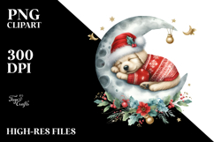Boho Baby Puppy Dressed for Christmas PNG Product Image 2