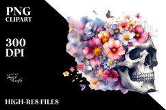 Spring Skull Flowers, Transparent PNG Product Image 2