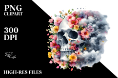 Spring Skull Flowers, Transparent PNG Product Image 2