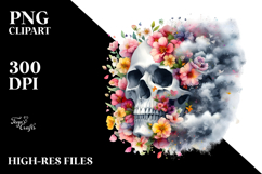 Spring Flowers Skull, PNG Product Image 2