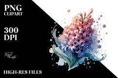 Hyacinth Made of Transparent , Watercolor Splash PNG Product Image 3