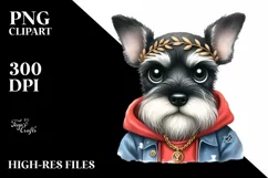 Funny Caricature-Like Miniature Schnauzer Clipart Product Image 1