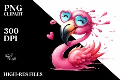 Whimsical Funny Flamingo Smiling | Clipart Product Image 1