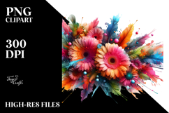 Colorful Gerbera Made of Material PNG Product Image 2