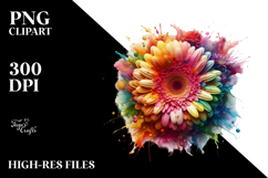 Colorful Gerbera Made of Material PNG Product Image 2
