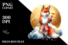 Funky Fox in Beachwear, PNG Product Image 2