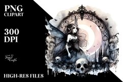 Watercolor Gothic Fairy | Sublimation Clipart Product Image 1
