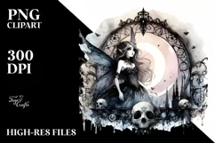 Watercolor Gothic Fairy | Sublimation Clipart Product Image 3