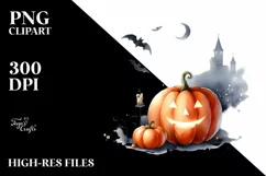 a Watercolor Style Simple Halloween PNG Product Image 1