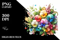 Watercolor Luxury Flower Splash Clipart Product Image 1