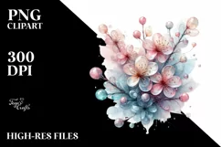 Cherry Blossom Made of Transparent , Watercolor Splash PNG Product Image 3