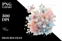 Cherry Blossom Made of Transparent , Watercolor Splash PNG Product Image 3