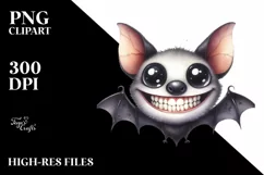 Funny Halloween Bat Smile Teeth Happy | Clipart Product Image 3